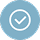 Blue circle with white check mark.